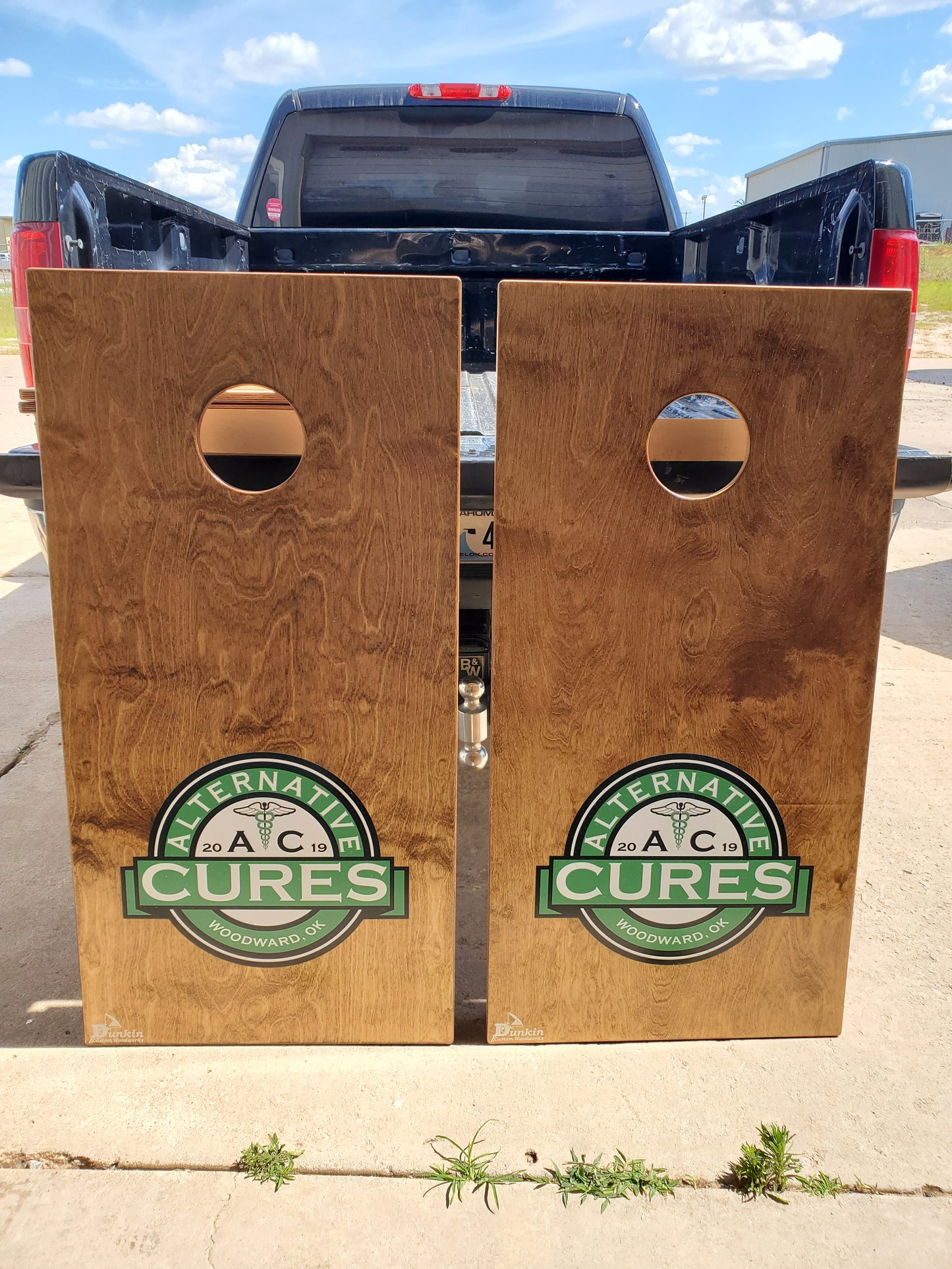 Business Logo Cornhole Boards - Dunkin Custom Woodworks