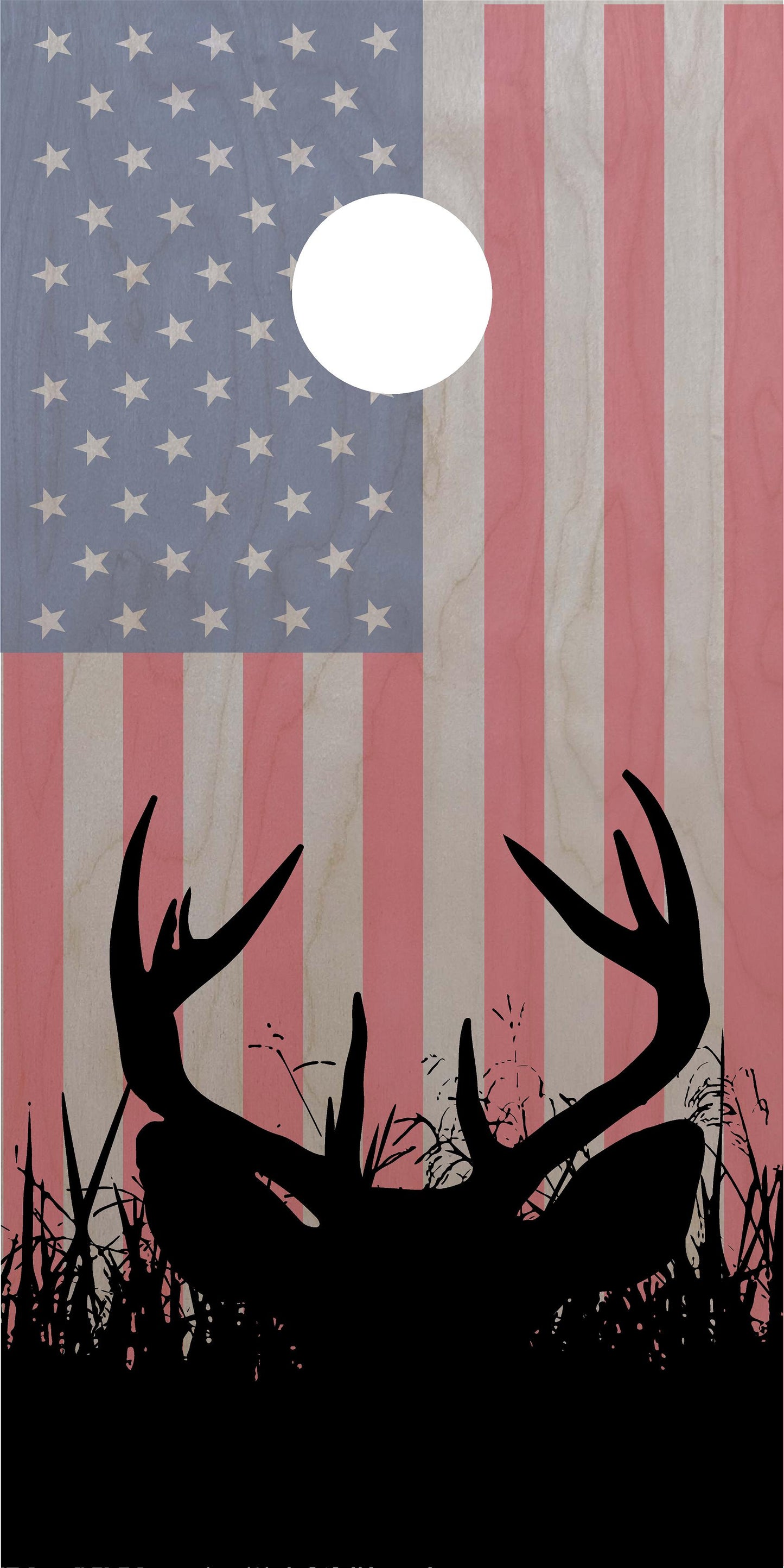 American Buck in Grass Cornhole Board Wrap - Dunkin Custom Woodworks