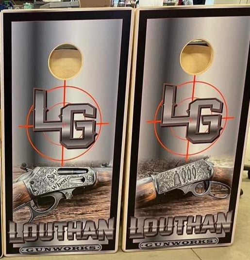 Business Logo Cornhole Boards - Dunkin Custom Woodworks