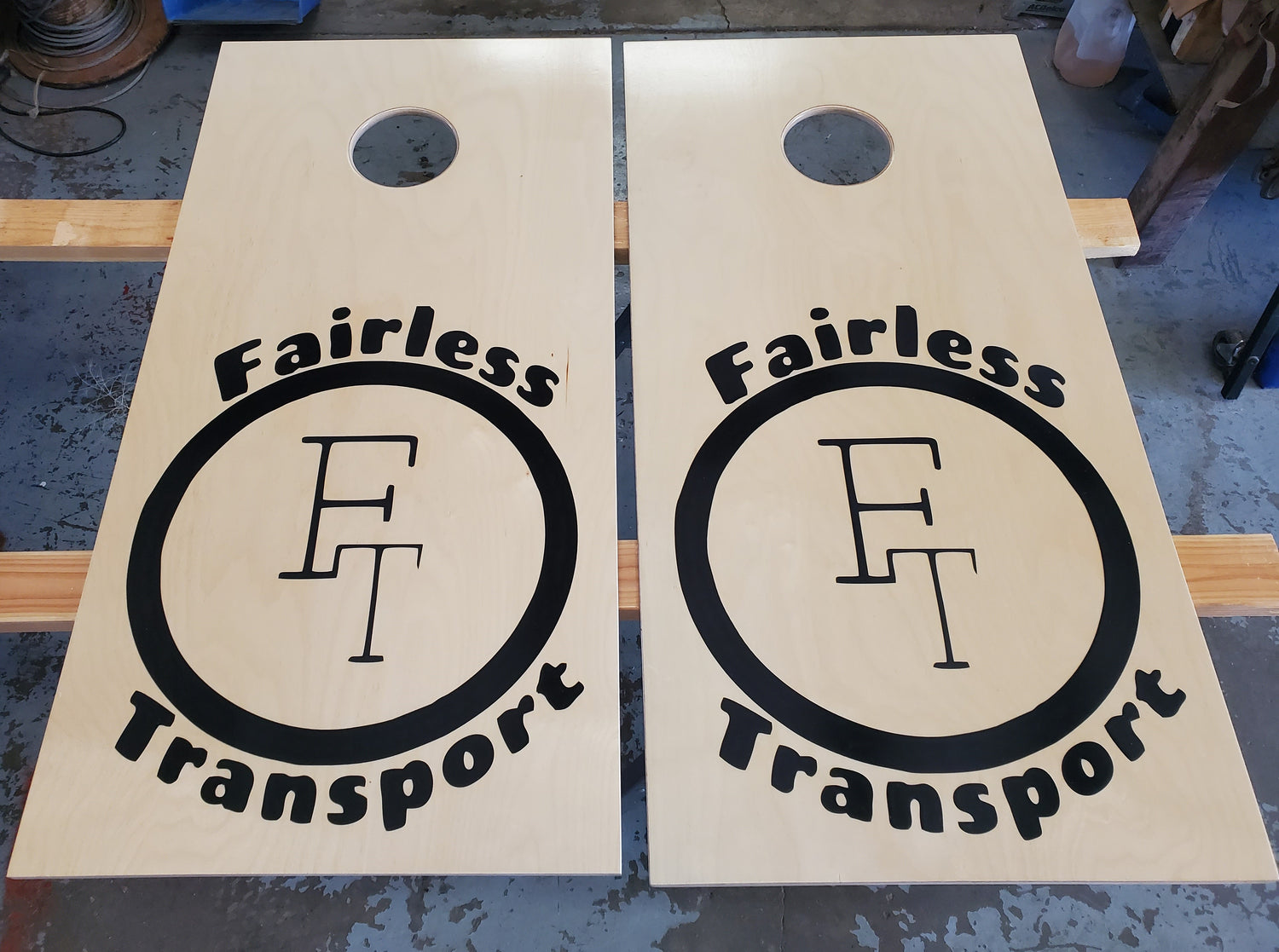 Business Logo Cornhole Boards - Dunkin Custom Woodworks