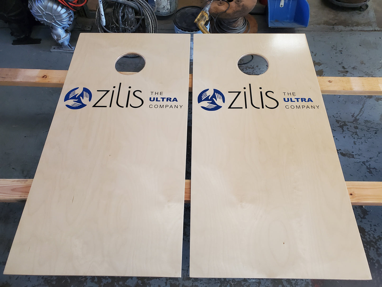 Business Logo Cornhole Boards - Dunkin Custom Woodworks